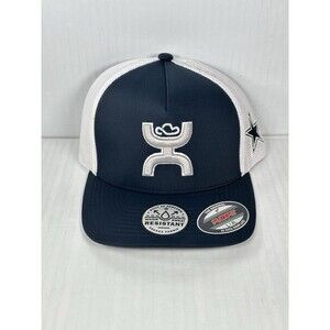 Size L/XL Dallas Cowboys NFL HOOEY Hands Up Mesh SnapBack Hat Cap Navy White